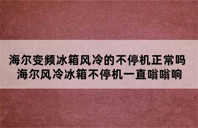 海尔变频冰箱风冷的不停机正常吗 海尔风冷冰箱不停机一直嗡嗡响